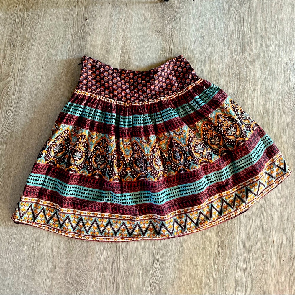 Patterned A-Line Skirt